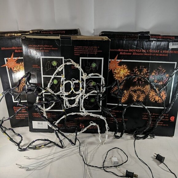 3 Set Vintage Sears Halloween Silhouettes Lights Window Decor Cat Witch Ghost - Picture 2 of 16